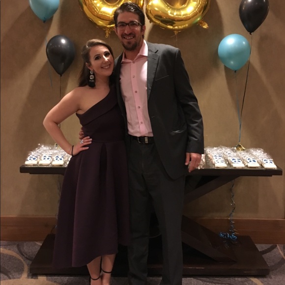 ASOS One Shoulder Scuba Midi Skater Dress - Picture 5 of 8